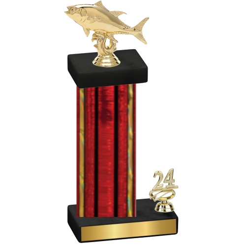 Accented Single Red Glacier Year Fishing Trophy