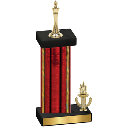 Accented Single Red Glacier Victory Chess Trophy