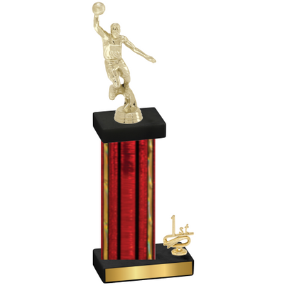 Accented Single Red Glacier First Place Basketball Trophy