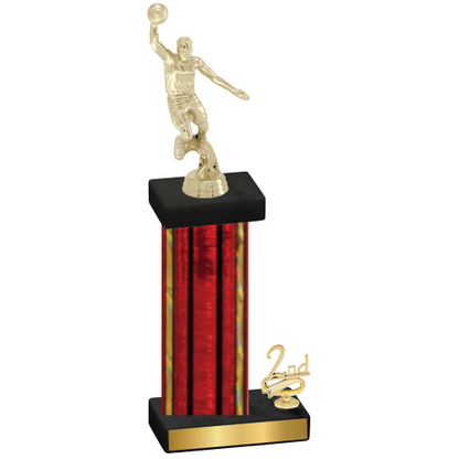 Accented Single Red Glacier Second Place Basketball Trophy