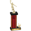 Accented Single Red Glacier Third Place Basketball Trophy