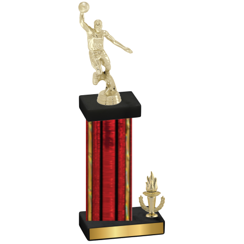 Accented Single Red Glacier Victory Basketball Trophy