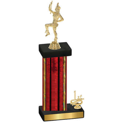 Accented Single Red Glacier First Place Majorette Trophy