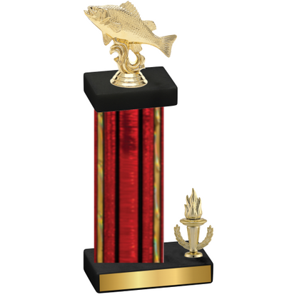 Accented Single Red Glacier Victory Fishing Trophy