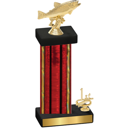 Accented Single Red Glacier First Place Fishing Trophy