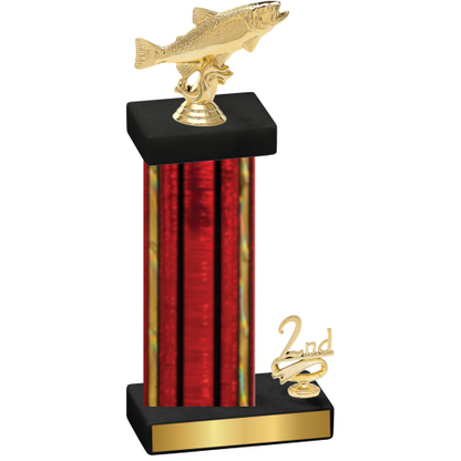 Accented Single Red Glacier Second Place Fishing Trophy