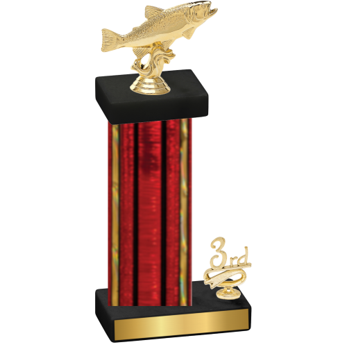 Accented Single Red Glacier Third Place Fishing Trophy