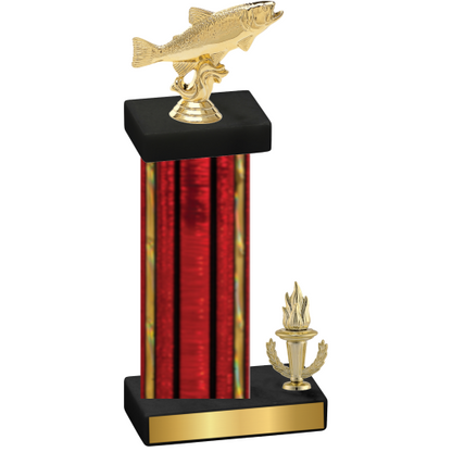 Accented Single Red Glacier Victory Fishing Trophy