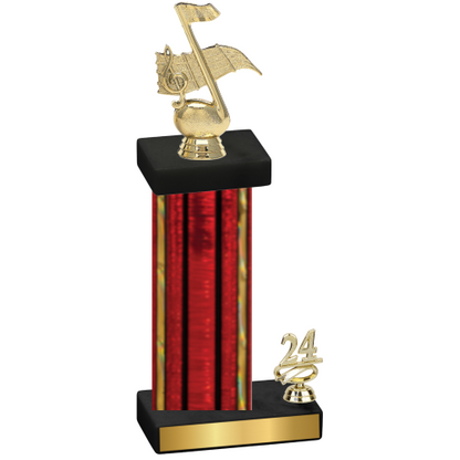 Accented Single Red Glacier Year Music Trophy