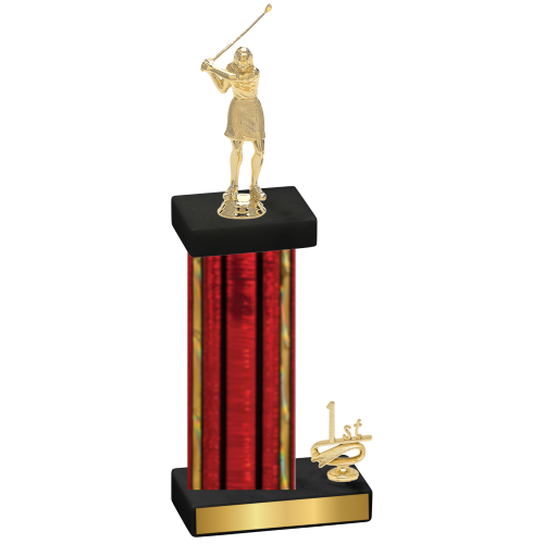 Accented Single Red Glacier First Place Golf Trophy