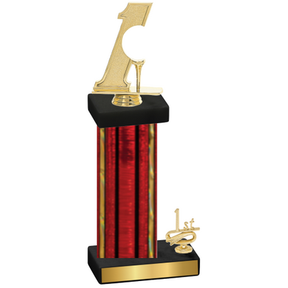 Accented Single Red Glacier First Place Golf Trophy