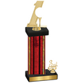 Accented Single Red Glacier Third Place Golf Trophy