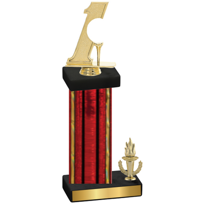 Accented Single Red Glacier Victory Golf Trophy