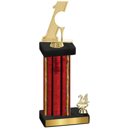 Accented Single Red Glacier Year Golf Trophy