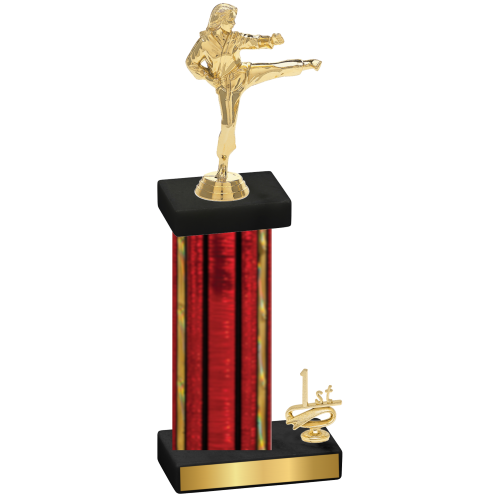 Accented Single Red Glacier First Place Karate Trophy