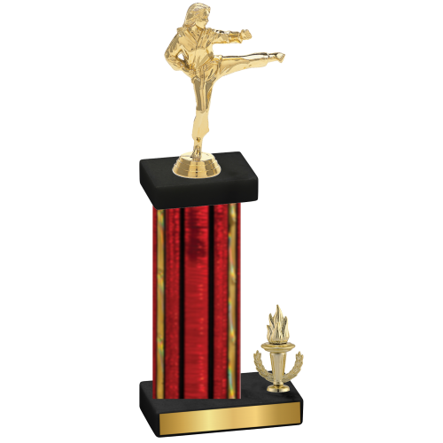 Accented Single Red Glacier Victory Karate Trophy