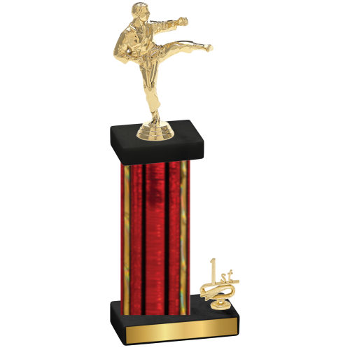 Accented Single Red Glacier First Place Karate Trophy