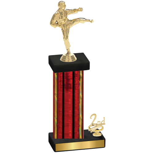 Accented Single Red Glacier Second Place Karate Trophy