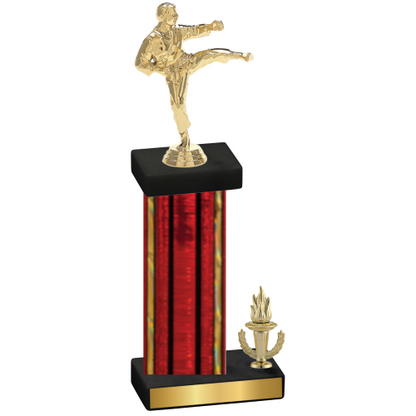 Accented Single Red Glacier Victory Karate Trophy