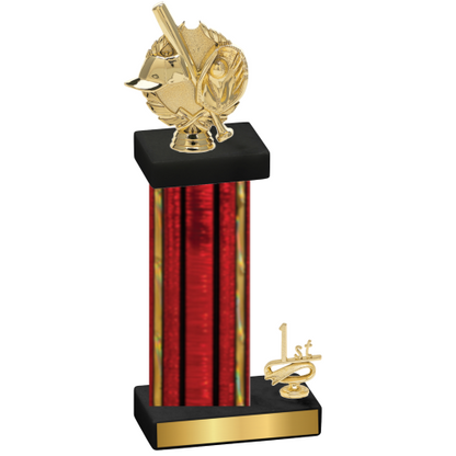 Accented Single Red Glacier First Place Baseball Trophy