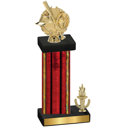 Accented Single Red Glacier Victory Baseball Trophy