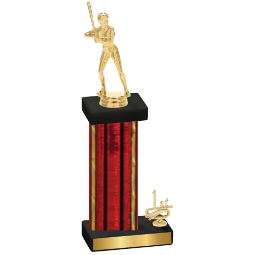 Accented Single Red Glacier First Place Softball Trophy