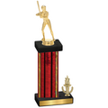 Accented Single Red Glacier Victory Softball Trophy