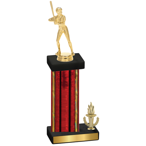 Accented Single Red Glacier Victory Softball Trophy