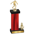 Accented Single Red Carbon Fiber Victory Soccer Trophy