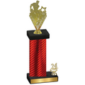 Accented Single Red Carbon Fiber Year Rugby Trophy