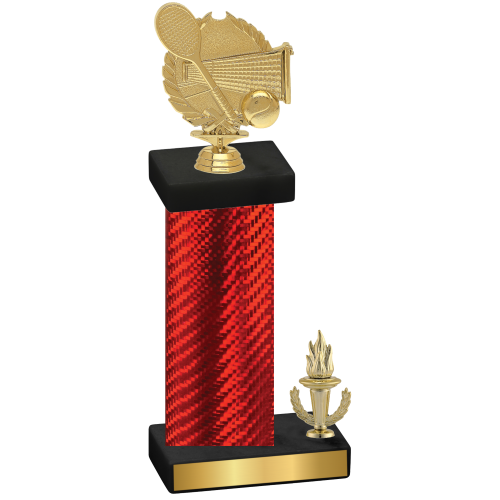 Accented Single Red Carbon Fiber Victory Tennis Trophy