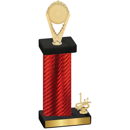 Accented Single Red Carbon Fiber First Place Insert Trophy