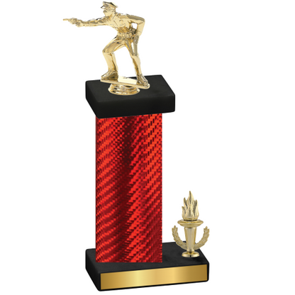 Accented Single Red Carbon Fiber Victory Shooter Trophy