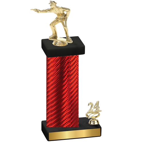 Accented Single Red Carbon Fiber Year Shooter Trophy