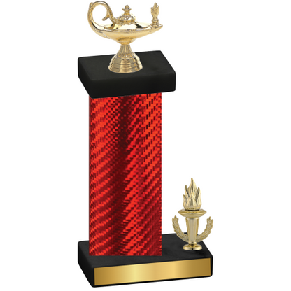 Accented Single Red Carbon Fiber Victory Academics Trophy