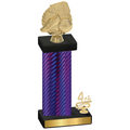 Accented Single Purple Carbon Fiber Fourth Place Soccer Trophy