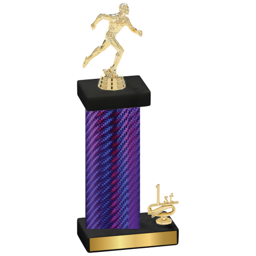 Accented Single Purple Carbon Fiber First Place Running Trophy