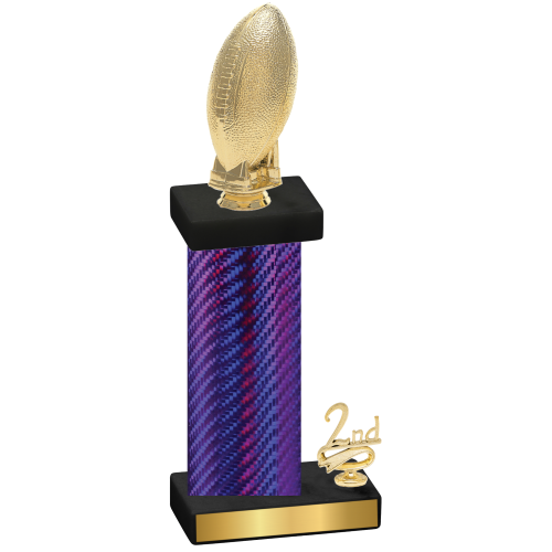 Accented Single Purple Carbon Fiber Second Place Football Trophy