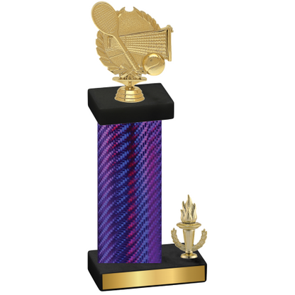 Accented Single Purple Carbon Fiber Victory Tennis Trophy