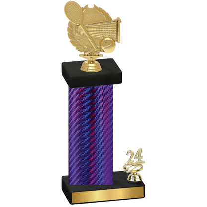 Accented Single Purple Carbon Fiber Year Tennis Trophy