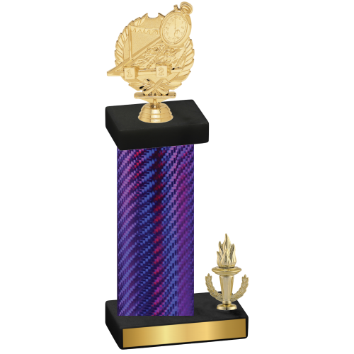 Accented Single Purple Carbon Fiber Victory Swimming Trophy