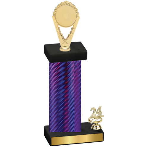 Accented Single Purple Carbon Fiber Year Insert Trophy