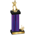 Accented Single Purple Carbon Fiber First Place Hockey Trophy