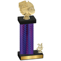 Accented Single Purple Carbon Fiber Year Basketball Trophy