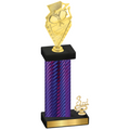 Accented Single Purple Carbon Fiber Third Place Pickleball Trophy