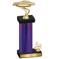 Accented Single Purple Carbon Fiber Fourth Place Cars Trophy
