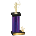 Accented Single Purple Carbon Fiber Fourth Place Archery Trophy