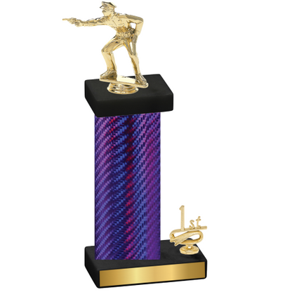 Accented Single Purple Carbon Fiber First Place Shooter Trophy