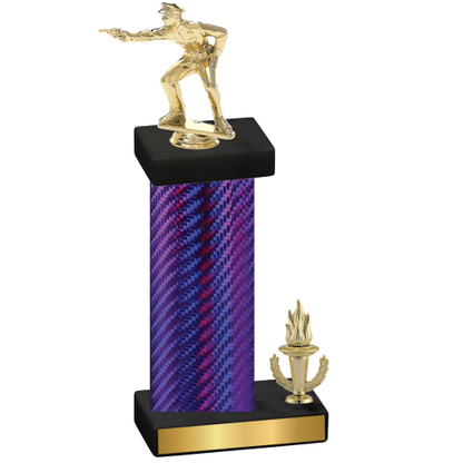 Accented Single Purple Carbon Fiber Victory Shooter Trophy