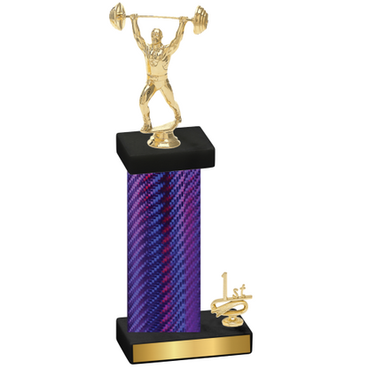 Accented Single Purple Carbon Fiber First Place Weights Trophy